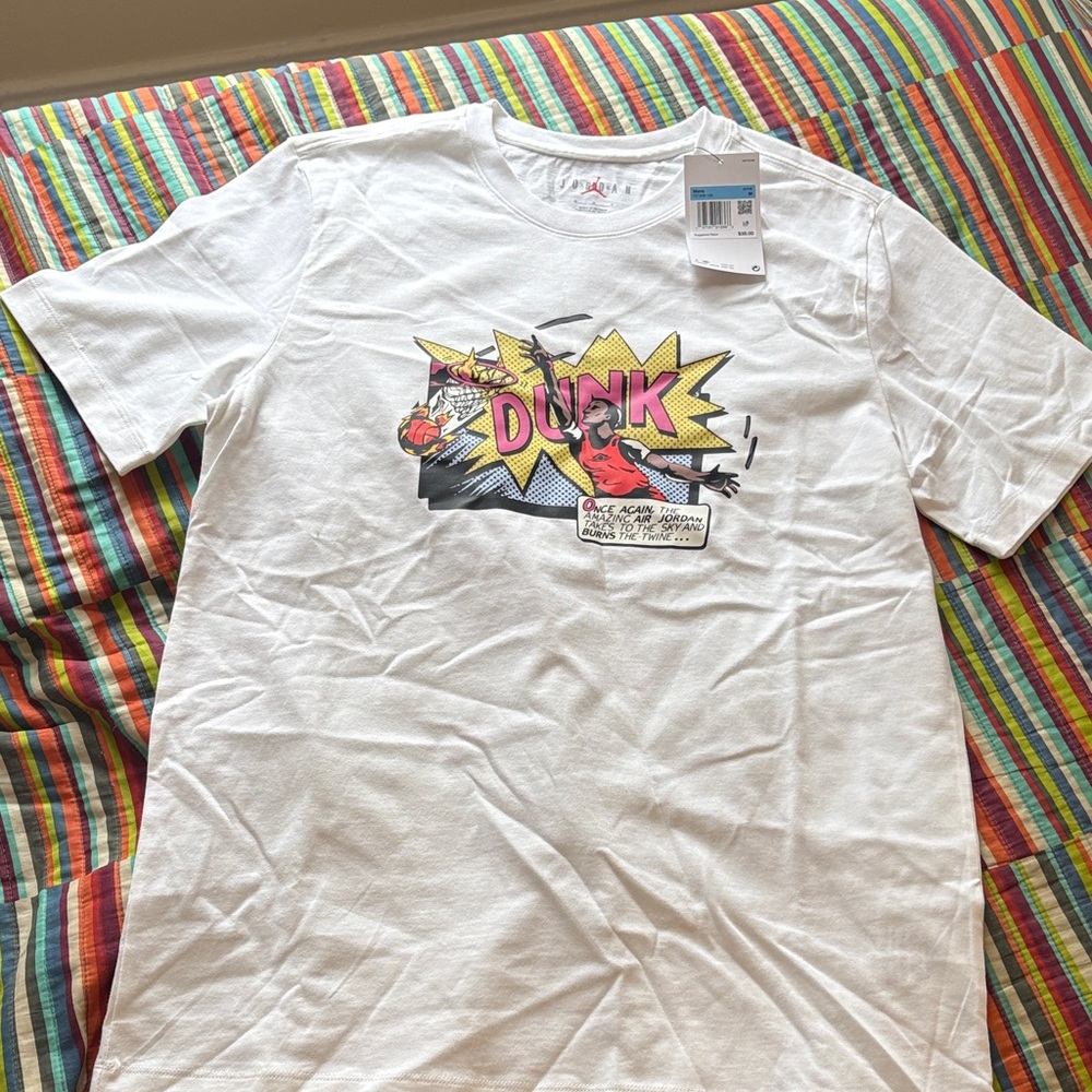 Jordan Comic Graphic White Tee size medium new tags